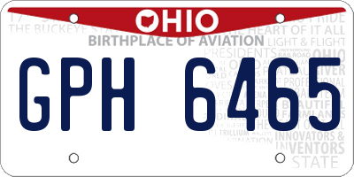 OH license plate GPH6465