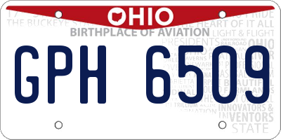 OH license plate GPH6509