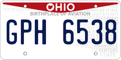 OH license plate GPH6538
