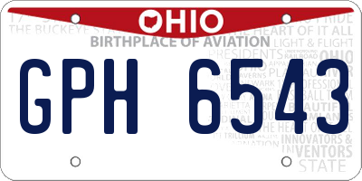 OH license plate GPH6543