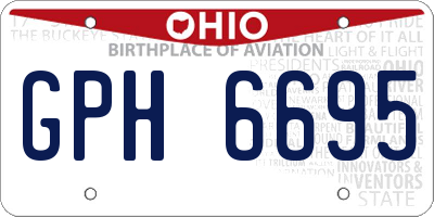 OH license plate GPH6695