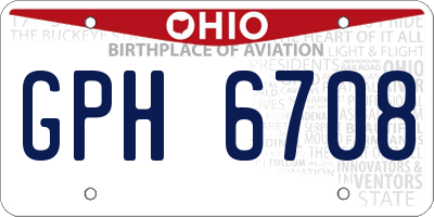 OH license plate GPH6708