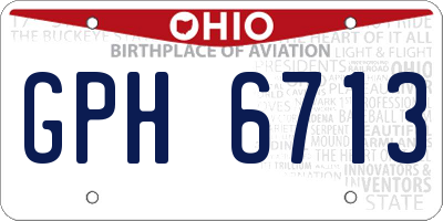OH license plate GPH6713