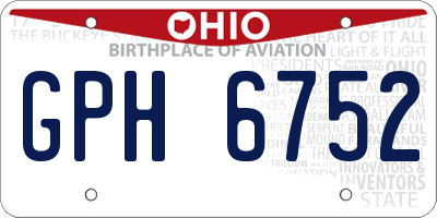 OH license plate GPH6752