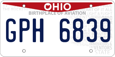 OH license plate GPH6839
