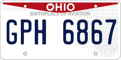 OH license plate GPH6867