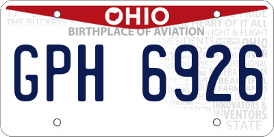 OH license plate GPH6926