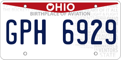 OH license plate GPH6929