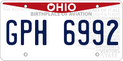 OH license plate GPH6992