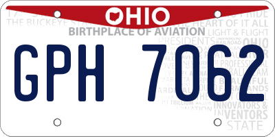 OH license plate GPH7062
