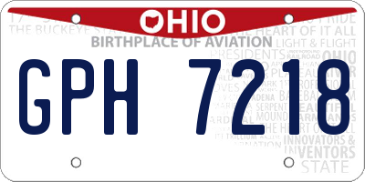 OH license plate GPH7218