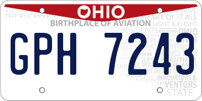 OH license plate GPH7243