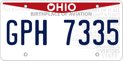 OH license plate GPH7335