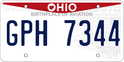 OH license plate GPH7344