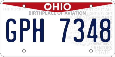 OH license plate GPH7348