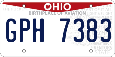 OH license plate GPH7383
