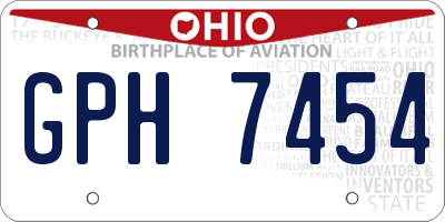 OH license plate GPH7454