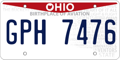 OH license plate GPH7476