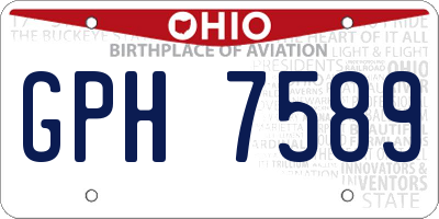 OH license plate GPH7589