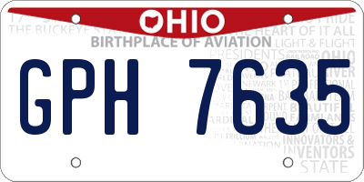 OH license plate GPH7635