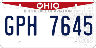 OH license plate GPH7645