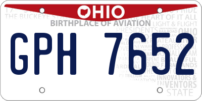 OH license plate GPH7652