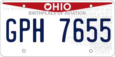 OH license plate GPH7655