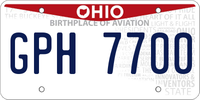 OH license plate GPH7700