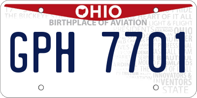 OH license plate GPH7701