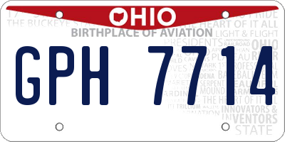OH license plate GPH7714
