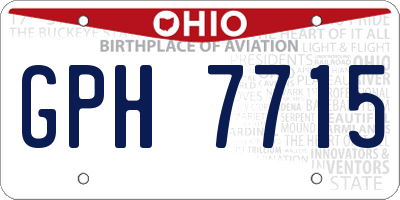 OH license plate GPH7715