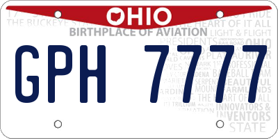 OH license plate GPH7777