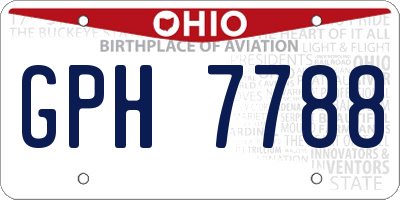 OH license plate GPH7788