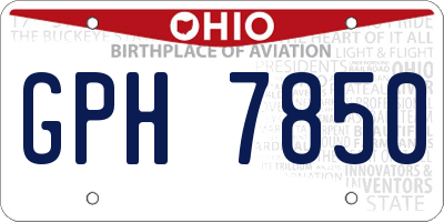 OH license plate GPH7850