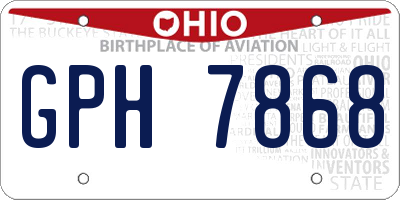 OH license plate GPH7868