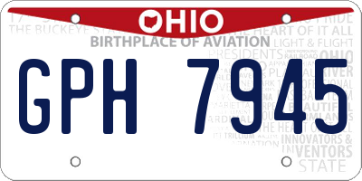 OH license plate GPH7945