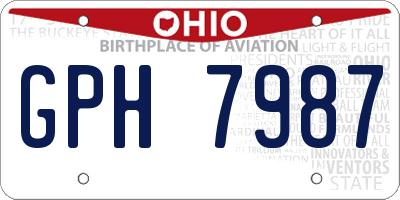 OH license plate GPH7987