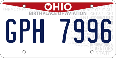 OH license plate GPH7996