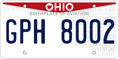 OH license plate GPH8002