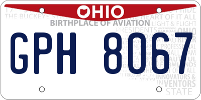 OH license plate GPH8067