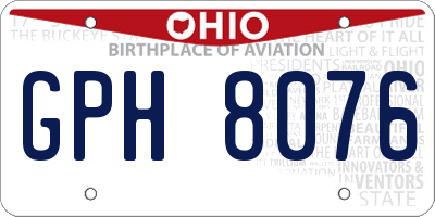 OH license plate GPH8076