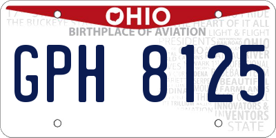 OH license plate GPH8125