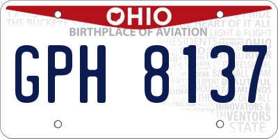 OH license plate GPH8137