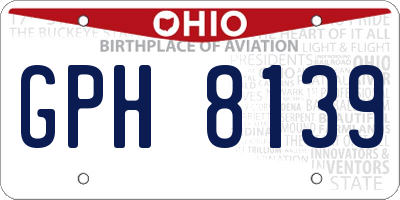 OH license plate GPH8139