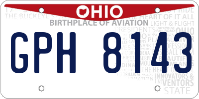 OH license plate GPH8143