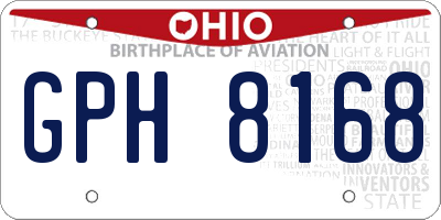 OH license plate GPH8168