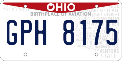OH license plate GPH8175