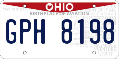 OH license plate GPH8198