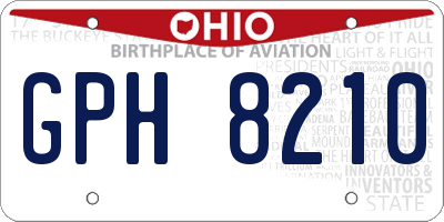 OH license plate GPH8210