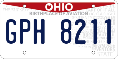 OH license plate GPH8211